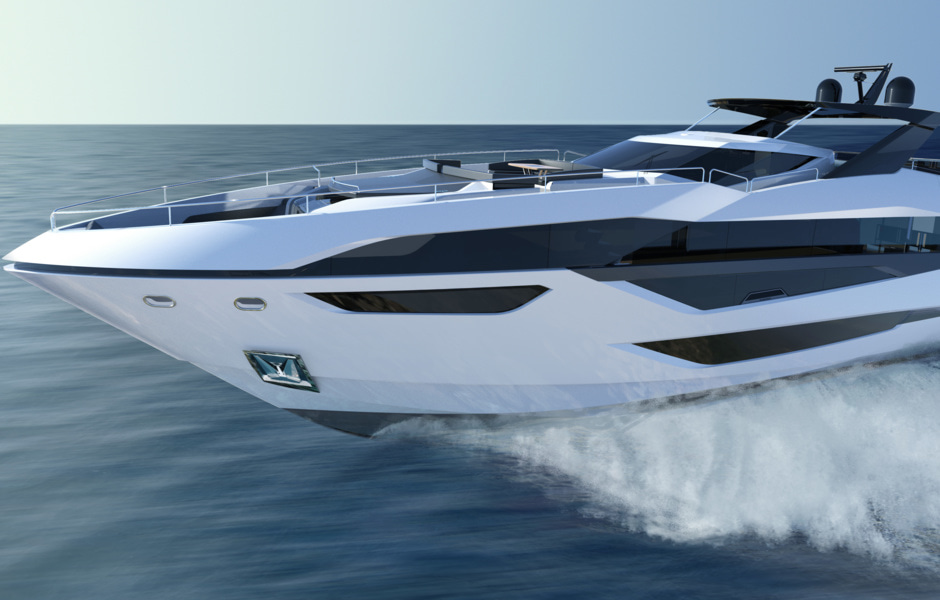 Первые рендеры модели 100 Yacht от Sunseeker